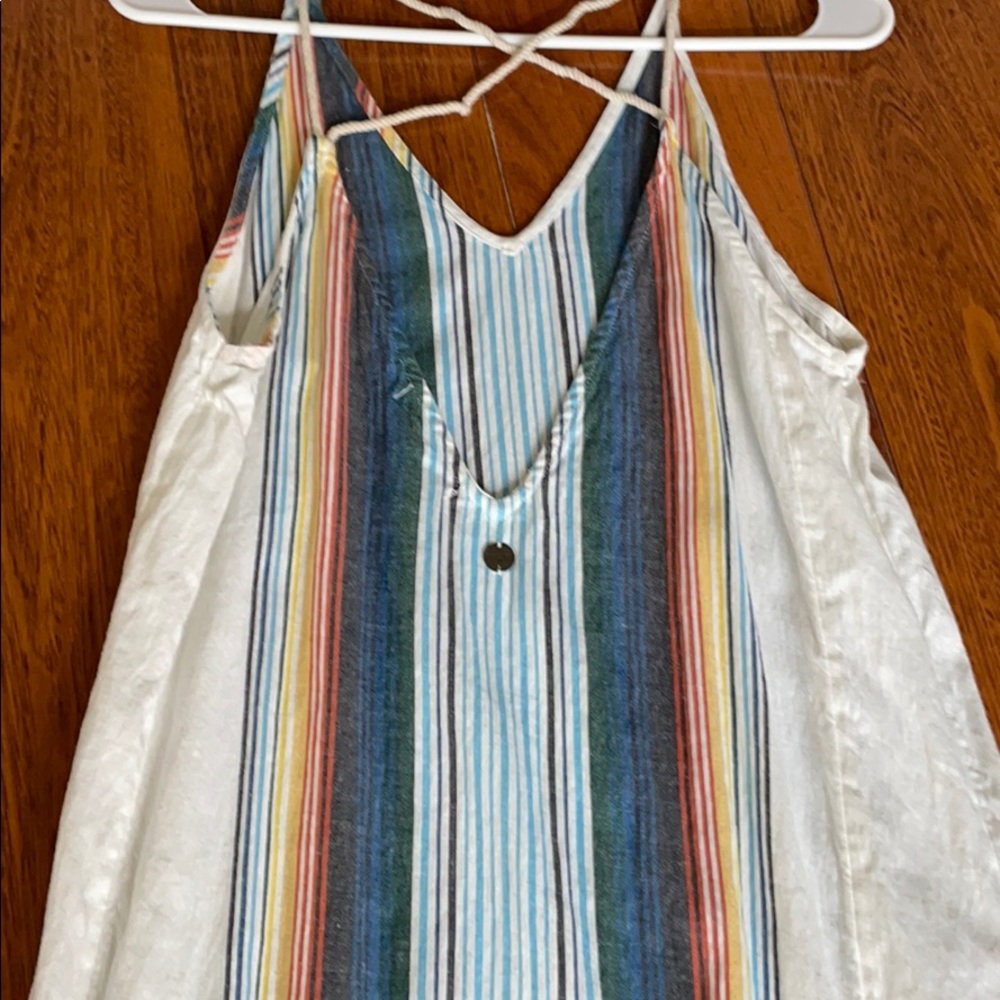 Rip Curl Striped Maxi Dress in Blue, Green, Yellow, Red, White